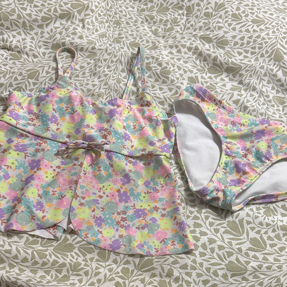 Justice Pastel Floral Kids Swim Set